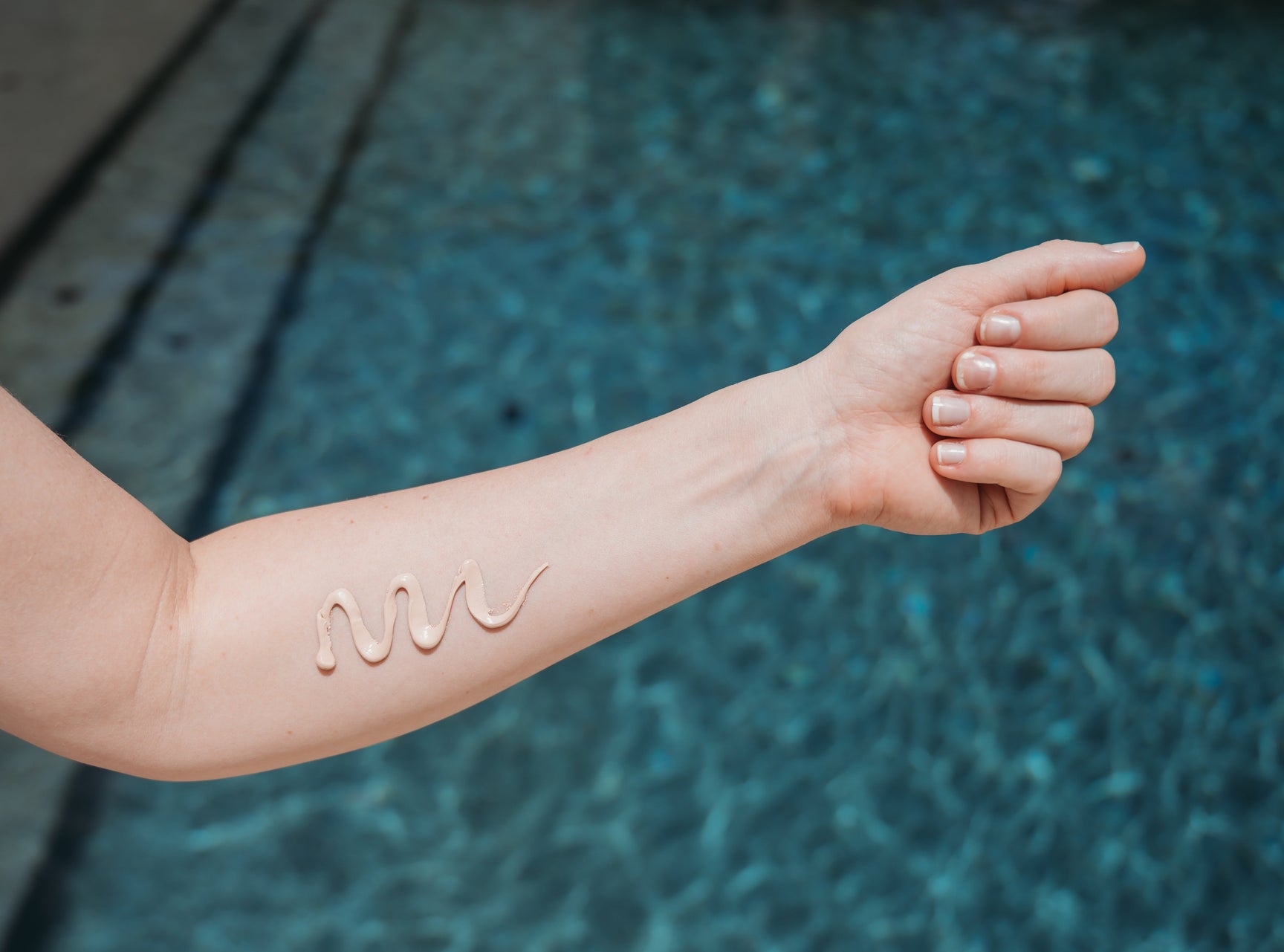 Moisturizer on arm