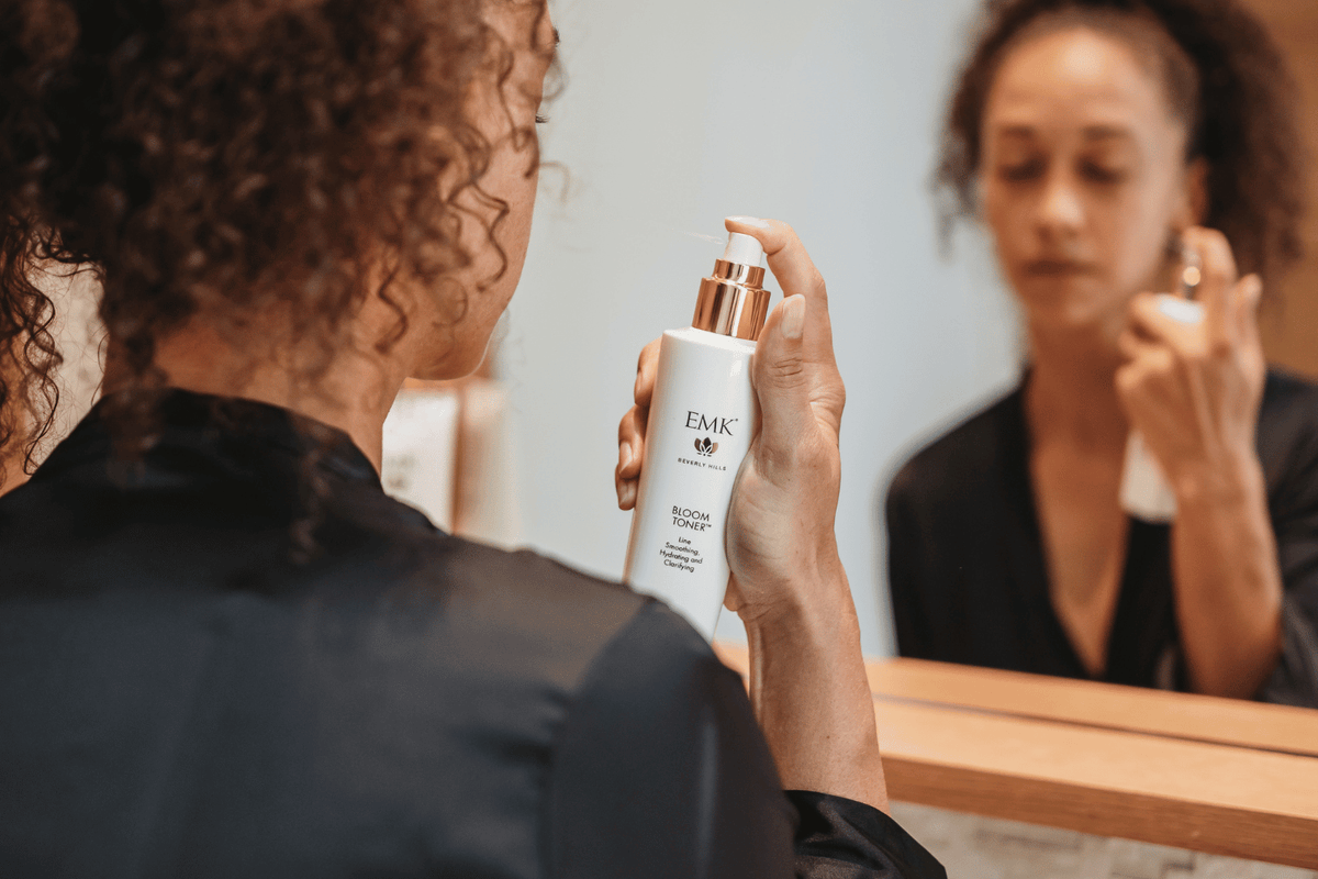 Woman using Bloom Toner