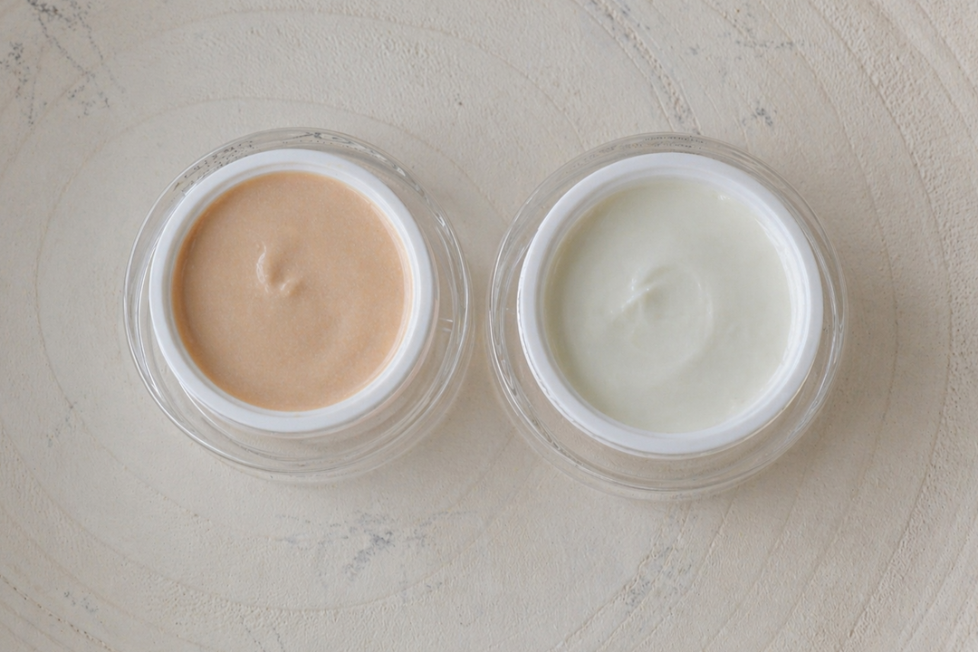 Adaptive Moisture Duo with Optima and Supra Face Cream open jars by EMK Skincare