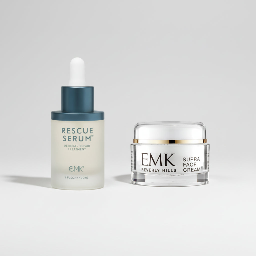 Barrier Recovery Duo — Rescue Serum and Supra Face Cream two-step recovery system by EMK Skincare