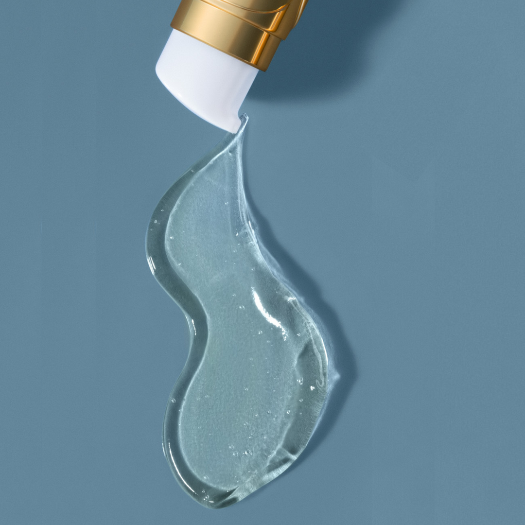 Beam Eye Gel texture dispensed from bottle by EMK Skincare
