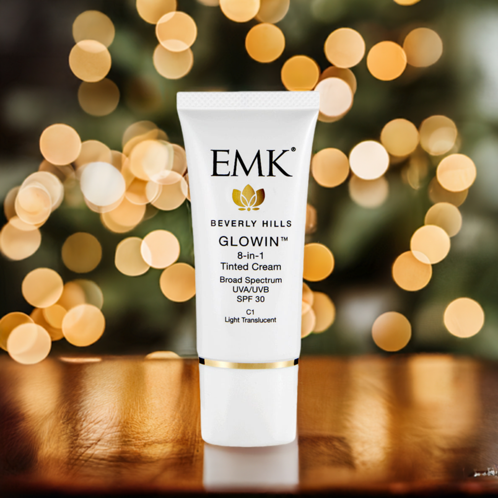 Glowin Cream C1 tube lifestyle shot by EMK Skincare