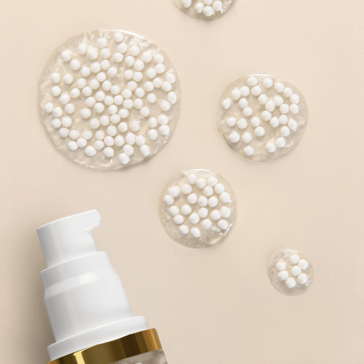 Stem Cell White Caviar bead-textured gel close-up by EMK Skincare