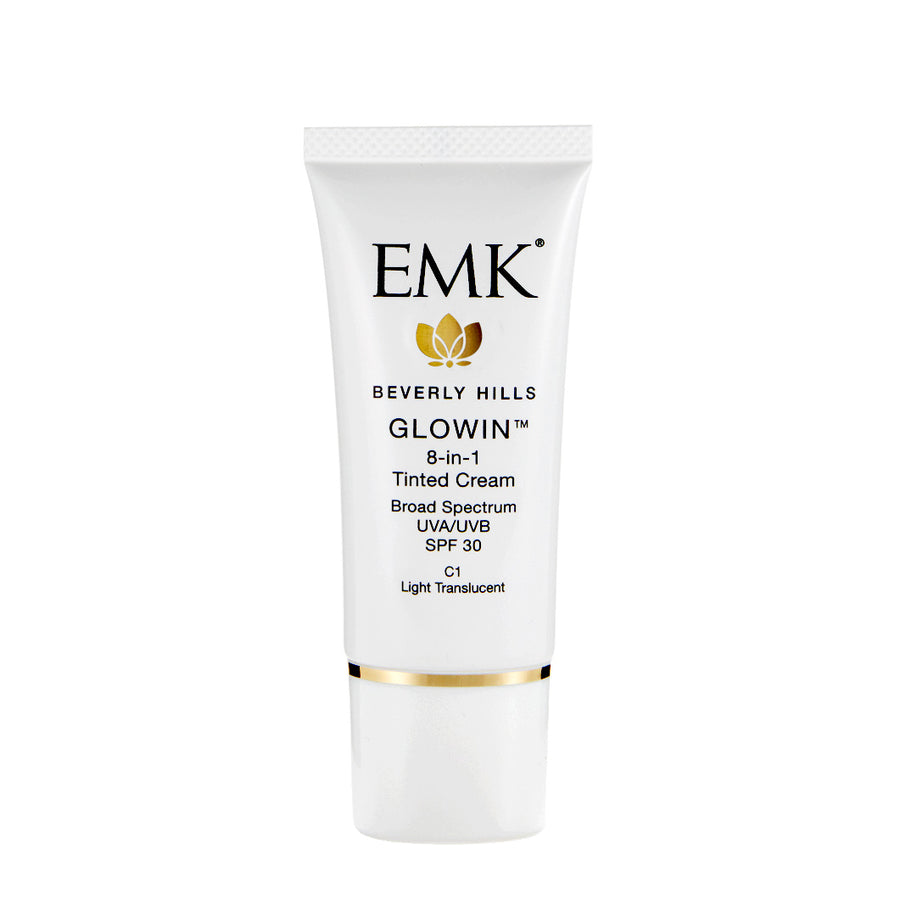 A bottle of Glowin Tinted Cream, a versatile and nourishing facial tinted cream.