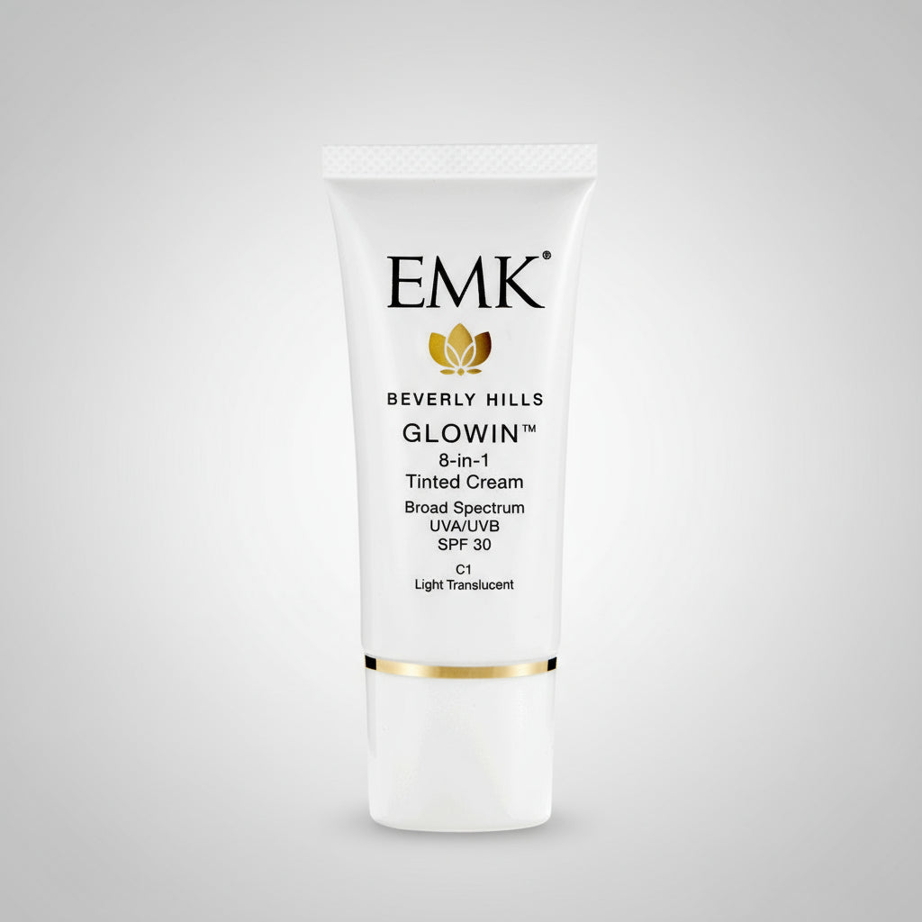 A bottle of Glowin Tinted Cream, a versatile and nourishing facial tinted cream.