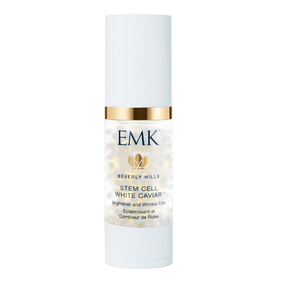 Stem Cell White Caviar bottle, luxurious wrinkle filler, and brightener.