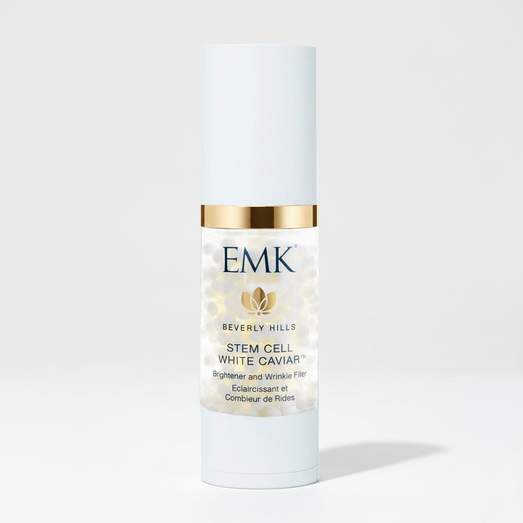 Stem Cell White Caviar bottle, luxurious wrinkle filler, and brightener.